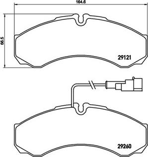 WWA 29260 - Комплект спирачно феродо, дискови спирачки vvparts.bg