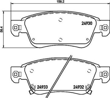 HELLA 8DB 355 033-441 - Комплект спирачно феродо, дискови спирачки vvparts.bg