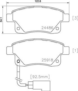 Magneti Marelli 363700424066 - Комплект спирачно феродо, дискови спирачки vvparts.bg