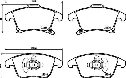 Magneti Marelli 363700424173 - Комплект спирачно феродо, дискови спирачки vvparts.bg