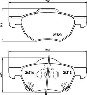 Magneti Marelli 363700428036 - Комплект спирачно феродо, дискови спирачки vvparts.bg