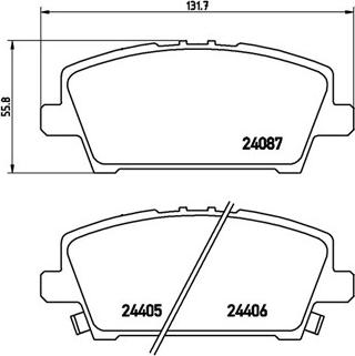 Nipparts J3604065S - Комплект спирачно феродо, дискови спирачки vvparts.bg