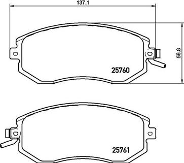 HELLA PAGID 355020891 - Комплект спирачно феродо, дискови спирачки vvparts.bg