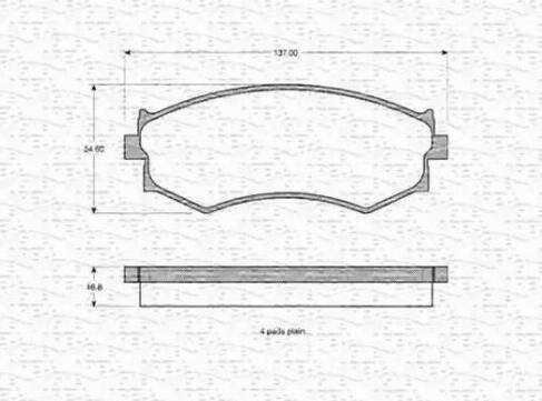 Magneti Marelli 363702160905 - Комплект спирачно феродо, дискови спирачки vvparts.bg