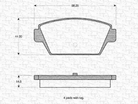 Magneti Marelli 363702160988 - Комплект спирачно феродо, дискови спирачки vvparts.bg