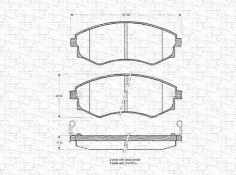 Magneti Marelli 363702160974 - Комплект спирачно феродо, дискови спирачки vvparts.bg