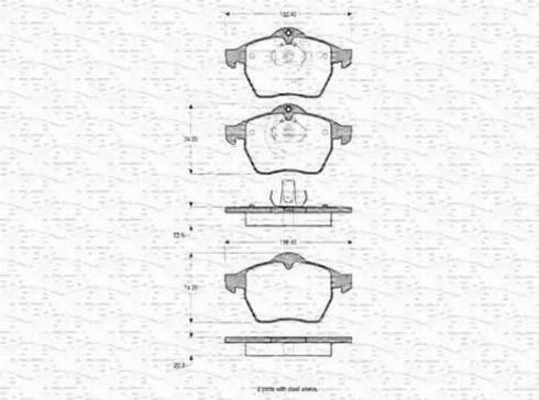 Magneti Marelli 363702160403 - Комплект спирачно феродо, дискови спирачки vvparts.bg