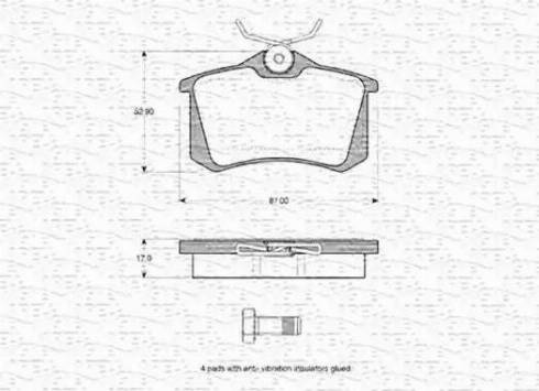 Magneti Marelli 363702160413 - Комплект спирачно феродо, дискови спирачки vvparts.bg