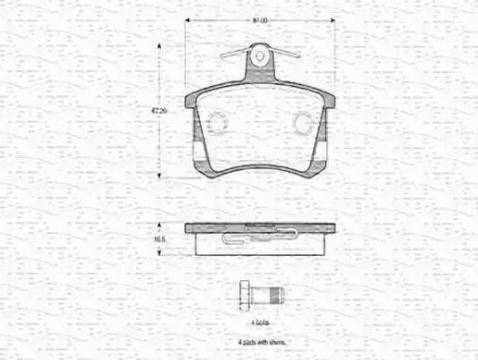 Magneti Marelli 363702160598 - Комплект спирачно феродо, дискови спирачки vvparts.bg