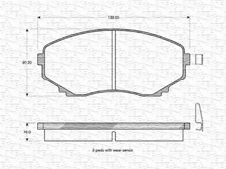 Magneti Marelli 363702160608 - Комплект спирачно феродо, дискови спирачки vvparts.bg