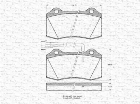 Magneti Marelli 363702160621 - Комплект спирачно феродо, дискови спирачки vvparts.bg