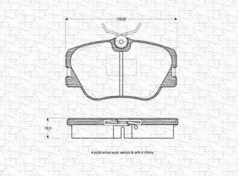 Magneti Marelli 363702160044 - Комплект спирачно феродо, дискови спирачки vvparts.bg