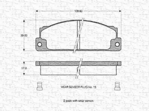 Magneti Marelli 363702160032 - Комплект спирачно феродо, дискови спирачки vvparts.bg