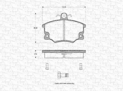 Magneti Marelli 363702160140 - Комплект спирачно феродо, дискови спирачки vvparts.bg