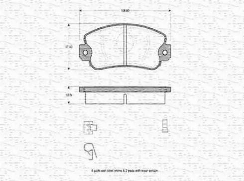 Magneti Marelli 363702160141 - Комплект спирачно феродо, дискови спирачки vvparts.bg