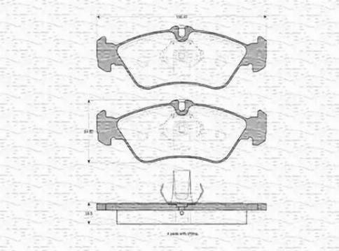 Magneti Marelli 363702160397 - Комплект спирачно феродо, дискови спирачки vvparts.bg