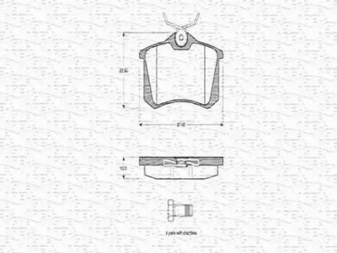 Magneti Marelli 363702160345 - Комплект спирачно феродо, дискови спирачки vvparts.bg