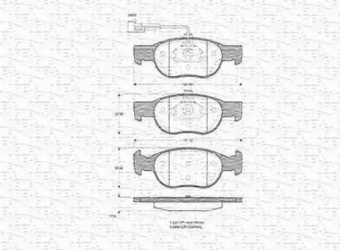 Magneti Marelli 363702160340 - Комплект спирачно феродо, дискови спирачки vvparts.bg