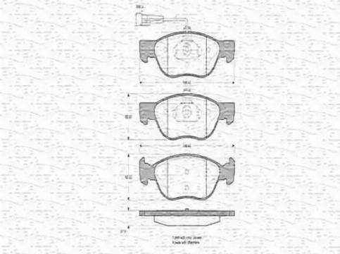 Magneti Marelli 363702160342 - Комплект спирачно феродо, дискови спирачки vvparts.bg