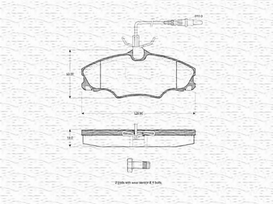 Magneti Marelli 363702160362 - Комплект спирачно феродо, дискови спирачки vvparts.bg