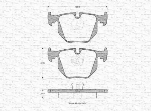 Magneti Marelli 363702160367 - Комплект спирачно феродо, дискови спирачки vvparts.bg