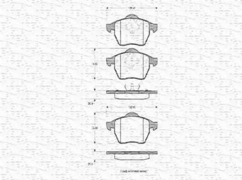 Magneti Marelli 363702160312 - Комплект спирачно феродо, дискови спирачки vvparts.bg