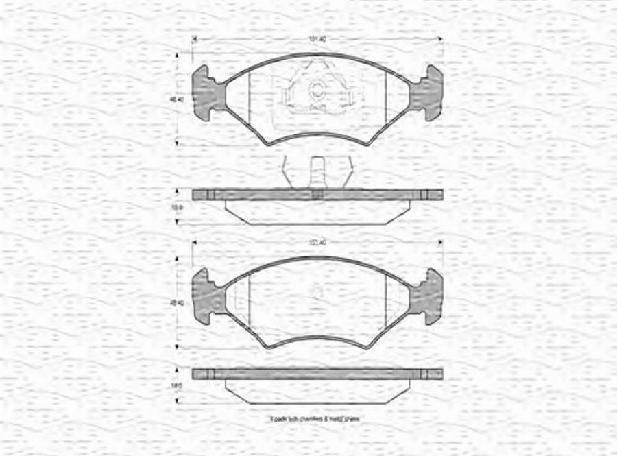 Magneti Marelli 363702160334 - Комплект спирачно феродо, дискови спирачки vvparts.bg