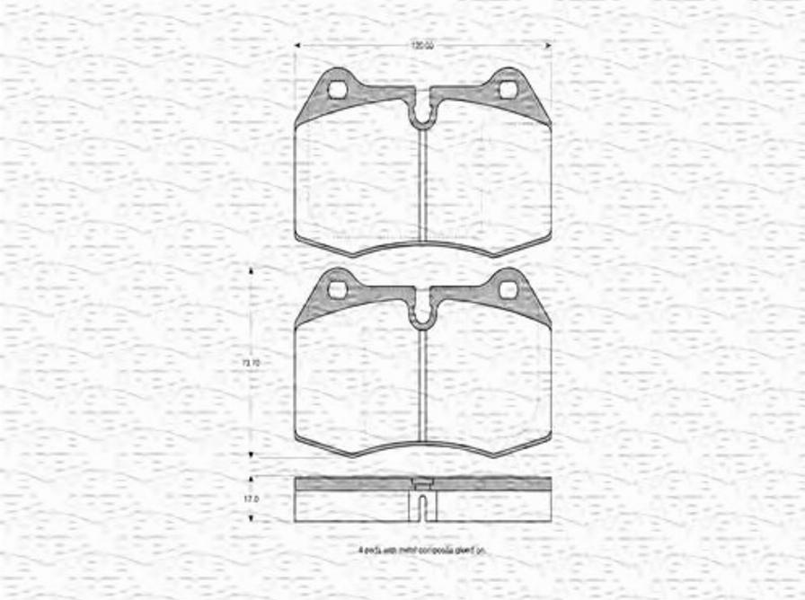 Magneti Marelli 363702160372 - Комплект спирачно феродо, дискови спирачки vvparts.bg