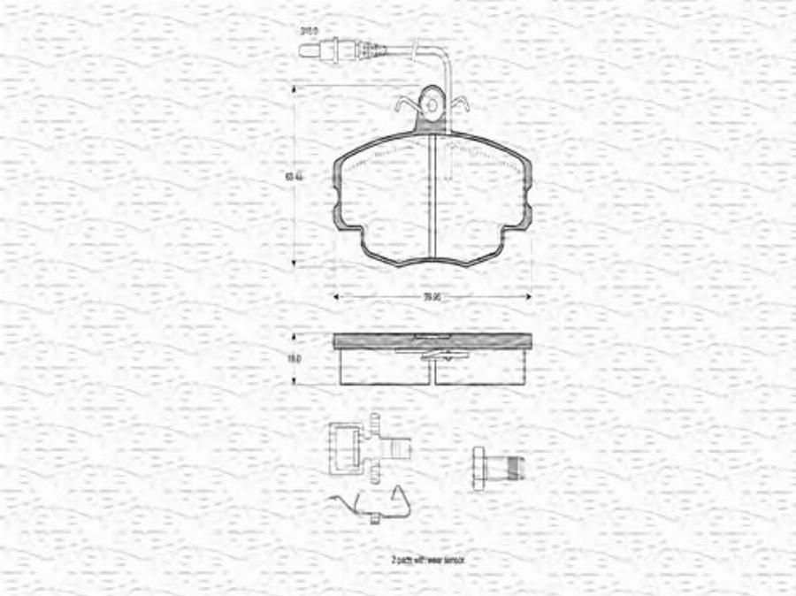 Magneti Marelli 363702160294 - Комплект спирачно феродо, дискови спирачки vvparts.bg