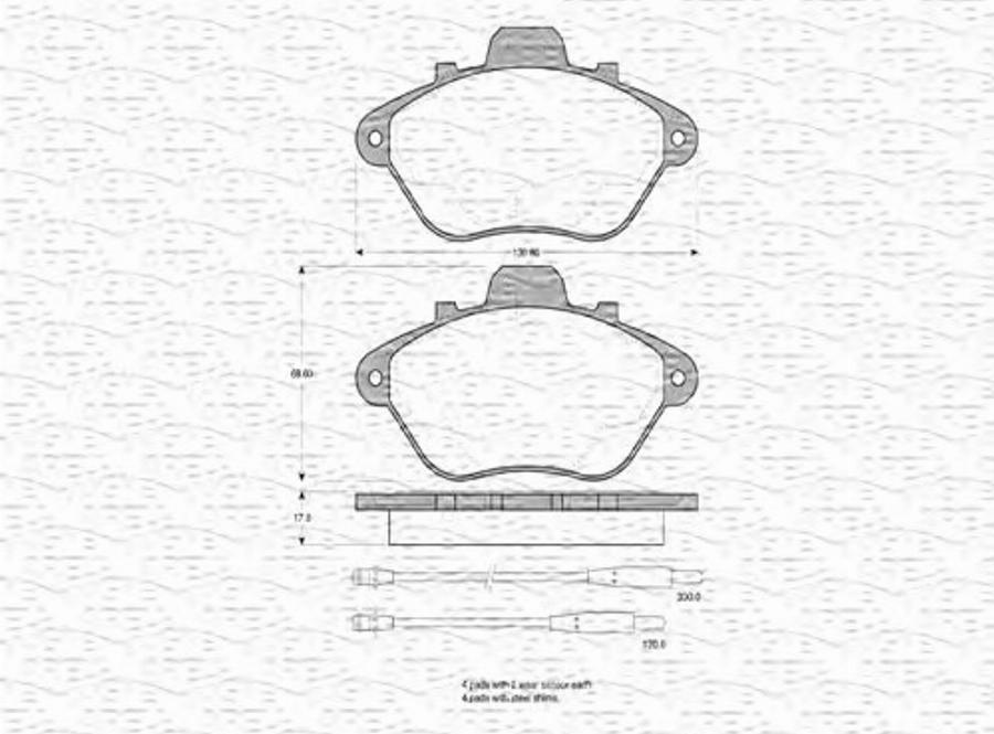 Magneti Marelli 363702160241 - Комплект спирачно феродо, дискови спирачки vvparts.bg