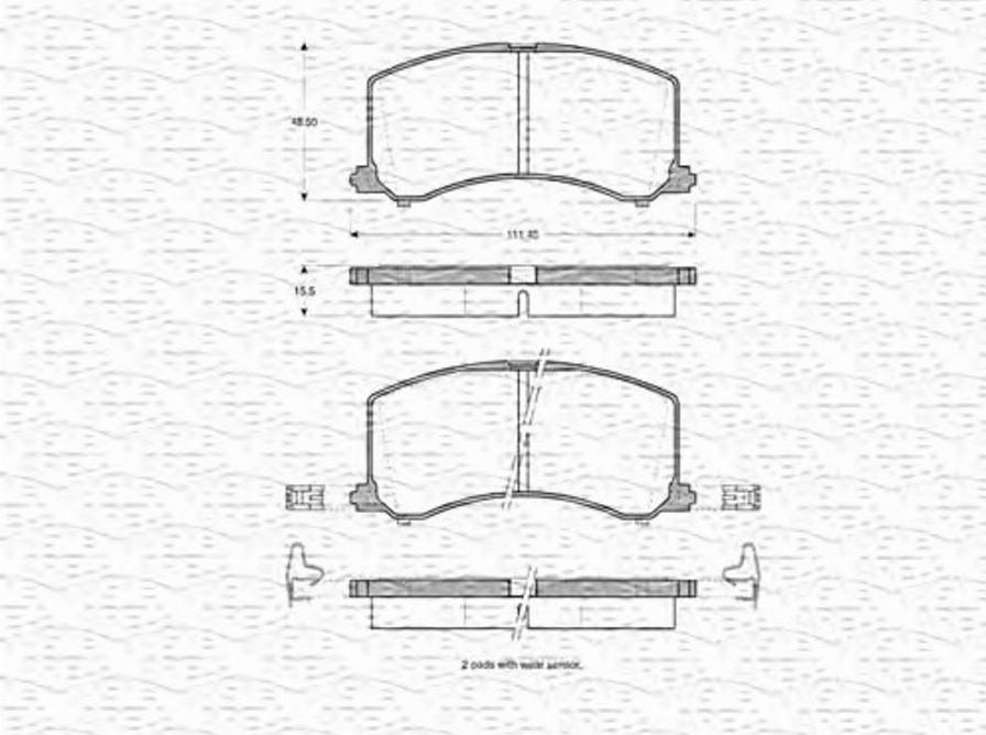 Magneti Marelli 363702160752 - Комплект спирачно феродо, дискови спирачки vvparts.bg