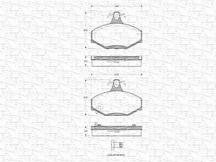 Magneti Marelli 363702160779 - Комплект спирачно феродо, дискови спирачки vvparts.bg