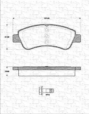 Magneti Marelli 363702161418 - Комплект спирачно феродо, дискови спирачки vvparts.bg