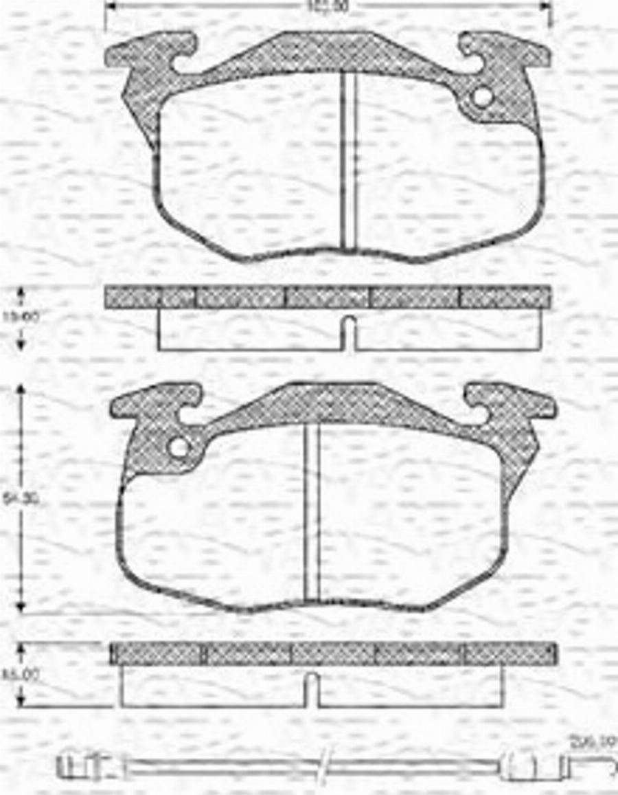 Magneti Marelli 363702161060 - Комплект спирачно феродо, дискови спирачки vvparts.bg