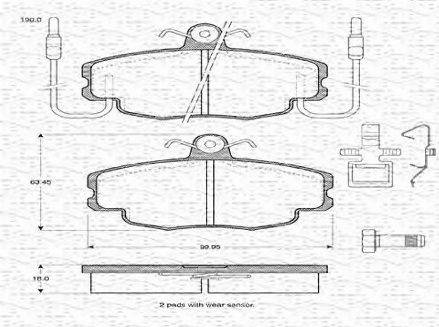 Magneti Marelli 363702161018 - Комплект спирачно феродо, дискови спирачки vvparts.bg