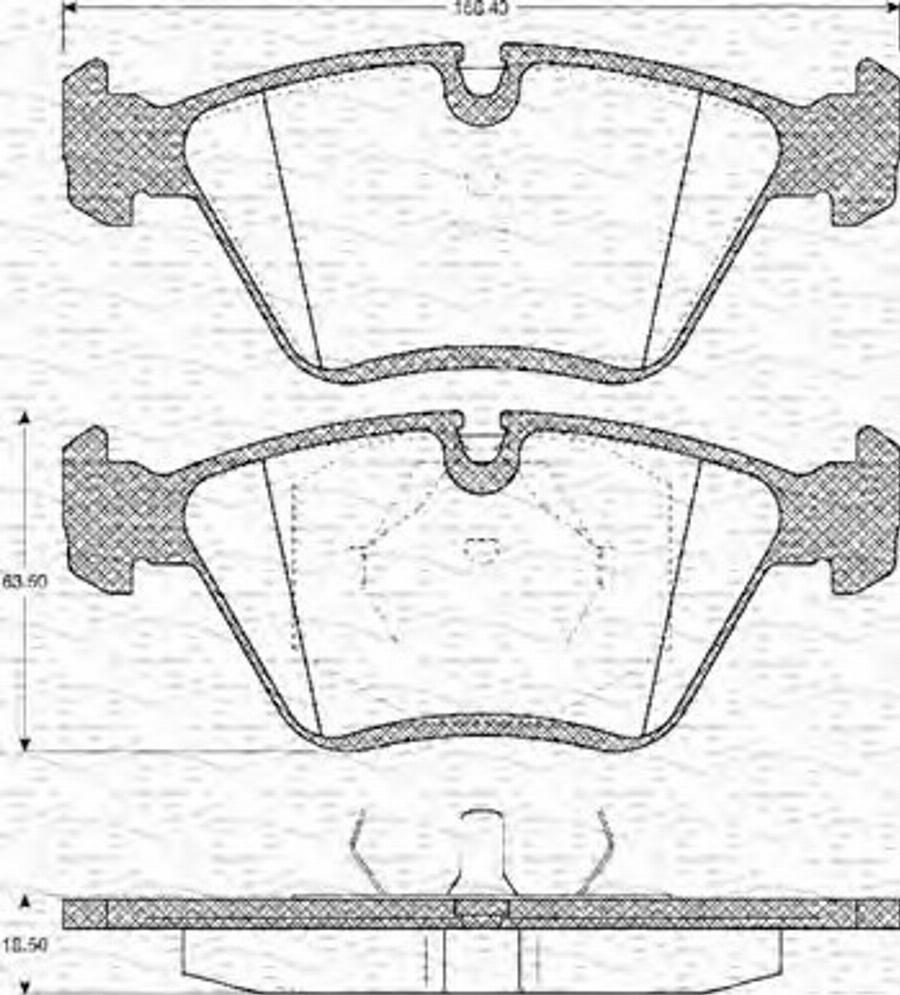 Magneti Marelli 363702161087 - Комплект спирачно феродо, дискови спирачки vvparts.bg