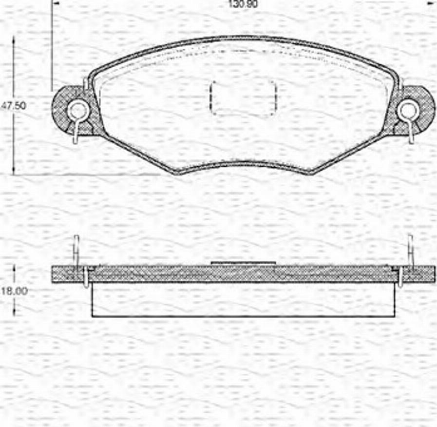 Magneti Marelli 363702161039 - Комплект спирачно феродо, дискови спирачки vvparts.bg