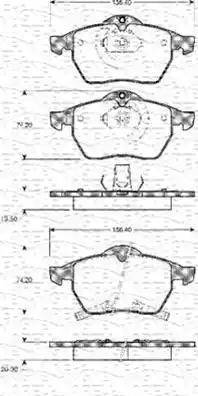 Magneti Marelli 363702161032 - Комплект спирачно феродо, дискови спирачки vvparts.bg