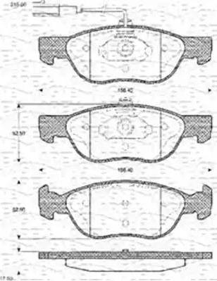 Magneti Marelli 363702161107 - Комплект спирачно феродо, дискови спирачки vvparts.bg