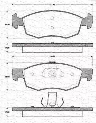 Magneti Marelli 363702161186 - Комплект спирачно феродо, дискови спирачки vvparts.bg