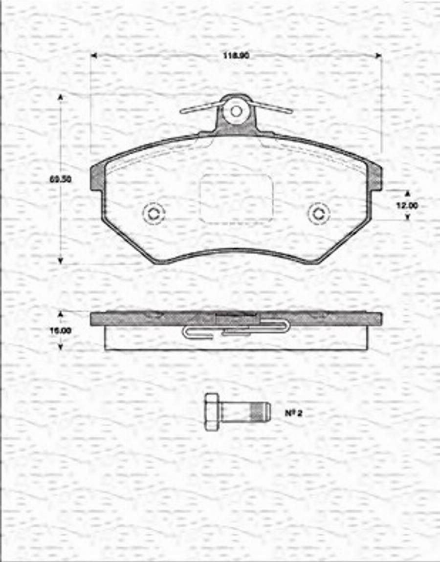 Magneti Marelli 363702161181 - Комплект спирачно феродо, дискови спирачки vvparts.bg