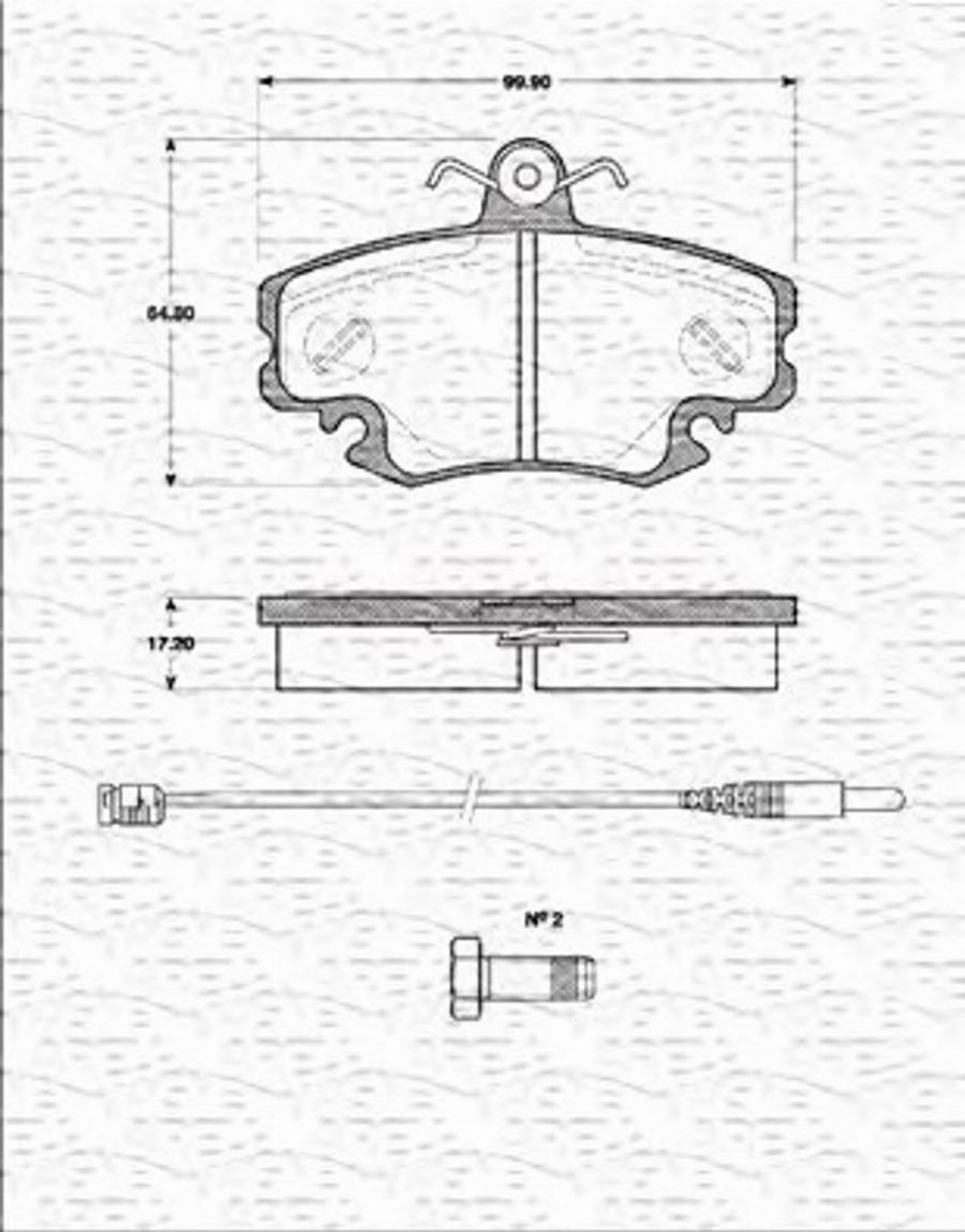 Magneti Marelli 363702161182 - Комплект спирачно феродо, дискови спирачки vvparts.bg