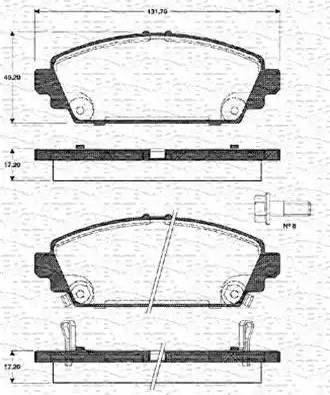 Magneti Marelli 363702161131 - Комплект спирачно феродо, дискови спирачки vvparts.bg