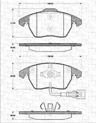 Magneti Marelli 363702161171 - Комплект спирачно феродо, дискови спирачки vvparts.bg