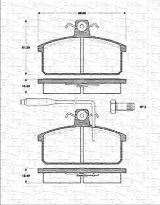 Magneti Marelli 363702161178 - Комплект спирачно феродо, дискови спирачки vvparts.bg