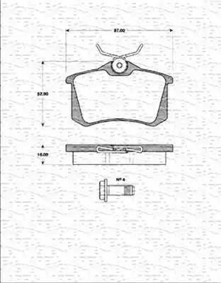 Magneti Marelli 363702161328 - Комплект спирачно феродо, дискови спирачки vvparts.bg