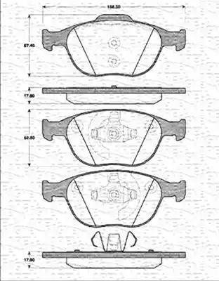 Magneti Marelli 363702161249 - Комплект спирачно феродо, дискови спирачки vvparts.bg