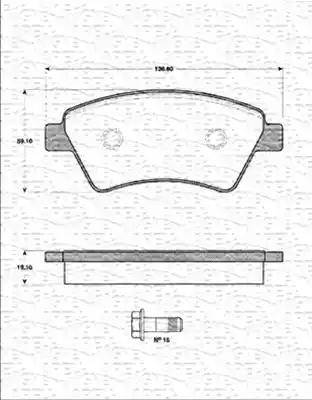 Magneti Marelli 363702161246 - Комплект спирачно феродо, дискови спирачки vvparts.bg