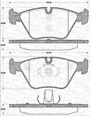 Magneti Marelli 363702161243 - Комплект спирачно феродо, дискови спирачки vvparts.bg