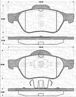 Magneti Marelli 363702161242 - Комплект спирачно феродо, дискови спирачки vvparts.bg